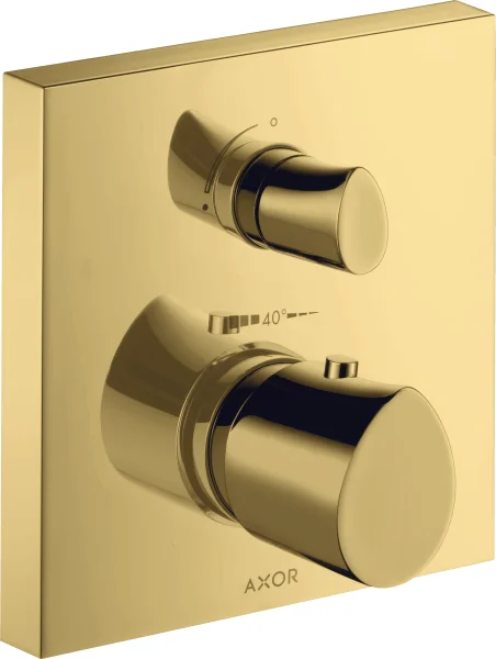 Axor Starck Organic Thermostatic Mixer For Concealed Installation With Shut-off / Diverter Valve Gold Polished