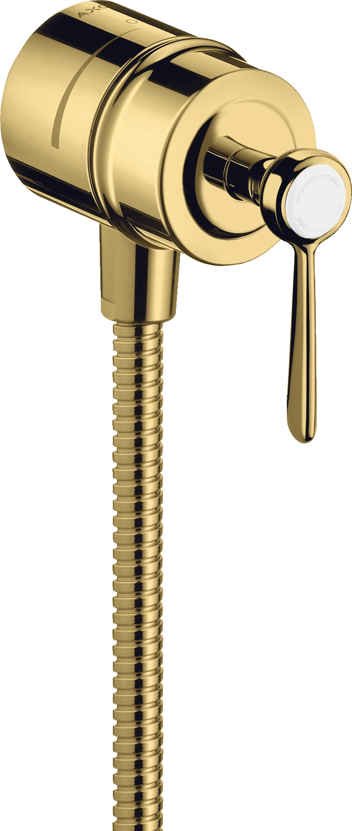 Axor Montreux Wall Outlet Stop With Non-return Valve, Shut-off Valve And Lever Handle Gold Polished