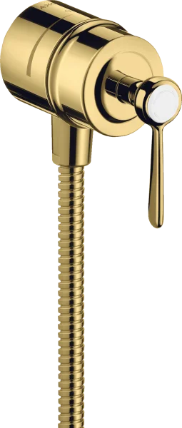 Axor Montreux Wall Outlet Stop With Non-return Valve, Shut-off Valve And Lever Handle Gold Polished