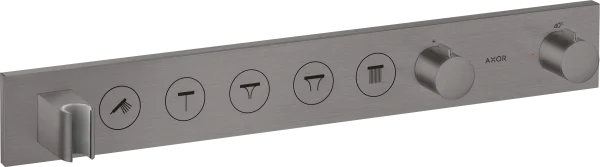 Axor Showersolutions Thermostatic Module Select 670/90 For Concealed Installation For 5 Outlets Brushed Black Chrome