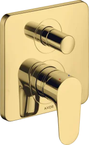 Axor Citterio M Single Lever Manual Bath Mixer For Concealed Installation With Integrated Backflow Prevention Gold Polished
