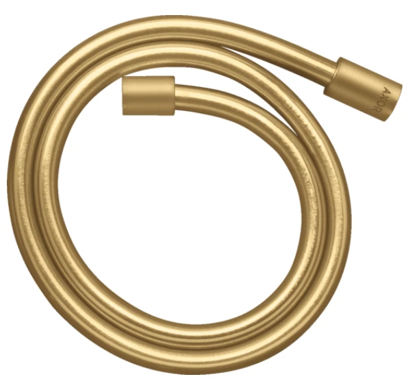 Axor Showersolutions Metal Effect Shower Hose 1.25 M With Cylindrical Nuts Gold Brushed