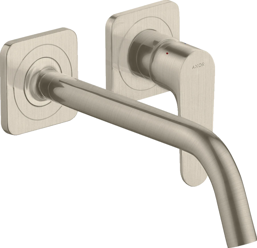 Axor Citterio M Single Lever Basin Mixer For Concealed Installation Wall-mounted With Spout 227 Mm And Escutcheons Brushed Nickel
