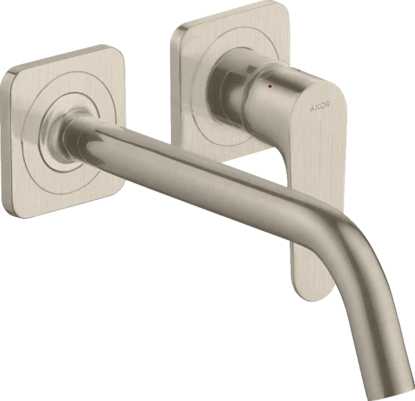 Axor Citterio M Single Lever Basin Mixer For Concealed Installation Wall-mounted With Spout 227 Mm And Escutcheons Brushed Nickel