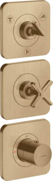 Axor Citterio E Thermostatic Module 380/120 For Concealed Installation For 3 Outlets With Escutcheons Brushed Bronze