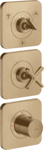 Axor Citterio E Thermostatic Module 380/120 For Concealed Installation For 3 Outlets With Escutcheons Brushed Bronze
