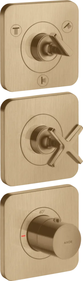 Axor Citterio E Thermostatic Module 380/120 For Concealed Installation For 3 Outlets With Escutcheons Brushed Bronze product image - Image 1