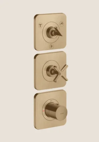 Axor Citterio E Thermostatic Module 380/120 For Concealed Installation For 3 Outlets With Escutcheons Brushed Bronze detail view - Image 3
