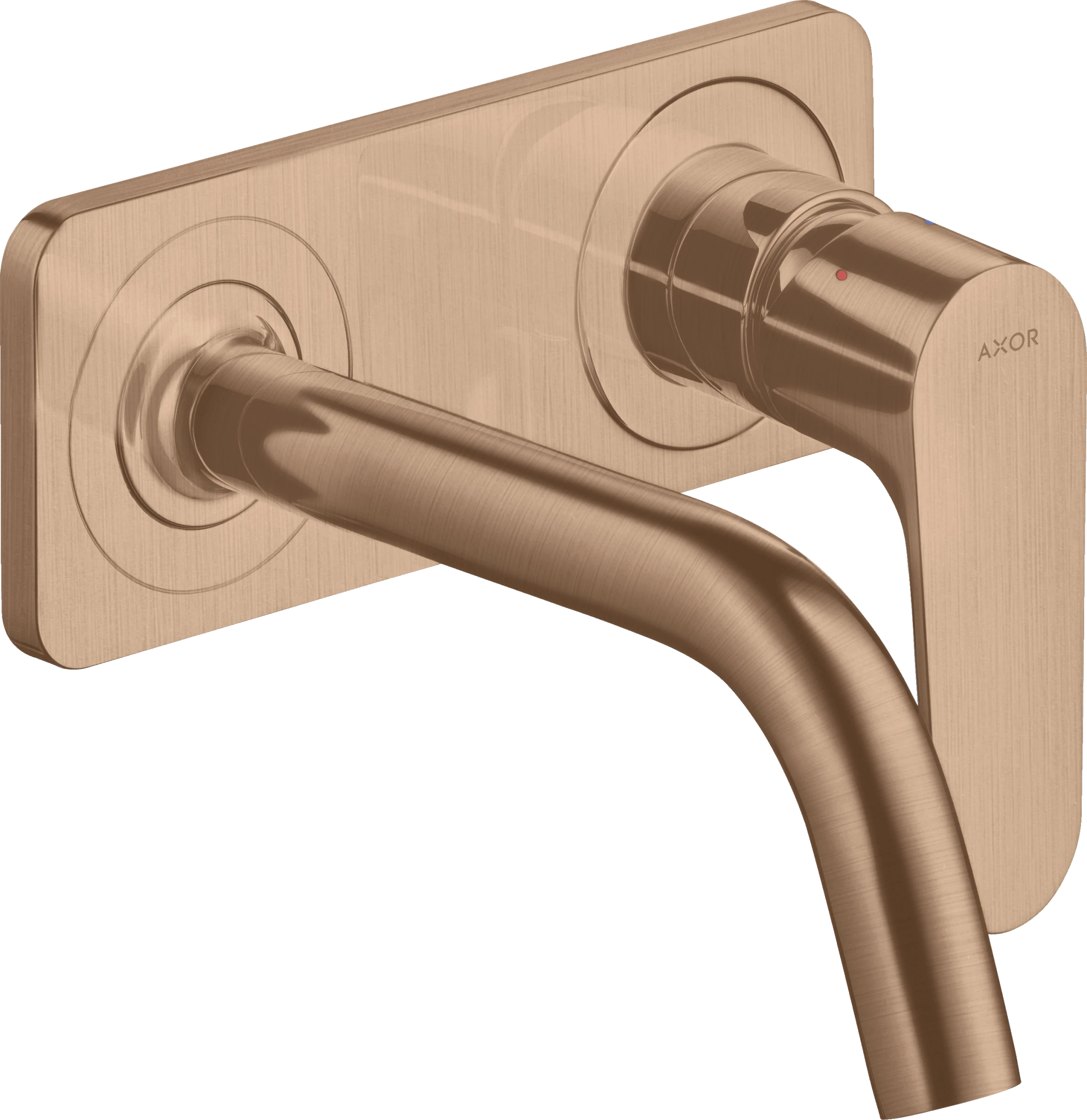 Axor Citterio M Single Lever Basin Mixer For Concealed Installation Wall-mounted With Spout 167 Mm And Plate Brushed Red Gold