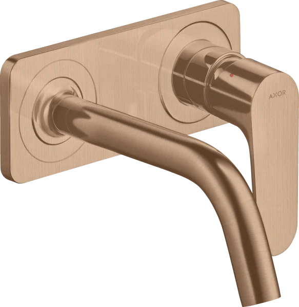 Axor Citterio M Single Lever Basin Mixer For Concealed Installation Wall-mounted With Spout 167 Mm And Plate Brushed Red Gold