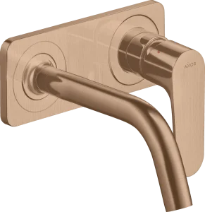 Axor Citterio M Single Lever Basin Mixer For Concealed Installation Wall-mounted With Spout 167 Mm And Plate Brushed Red Gold