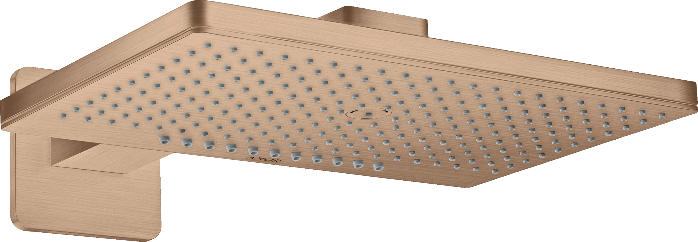 Axor Showersolutions Overhead Shower 460/300 2jet With Shower Arm And Softsquare Escutcheon Brushed Red Gold