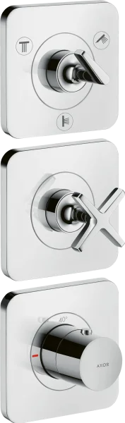 Axor Citterio E Thermostatic Module 380/120 For Concealed Installation For 3 Outlets With Escutcheons Stainless Steel