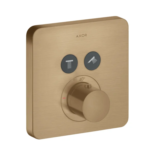 Axor Showersolutions Thermostatic Mixer Softsquare For Concealed Installation For 2 Outlets Brushed Bronze