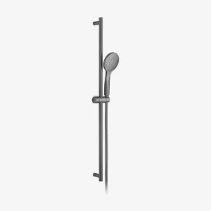 Vado Individual Single Function Slide Rail Shower Kit With Atmsphere Single Function Air-injection Handset Brushed Black