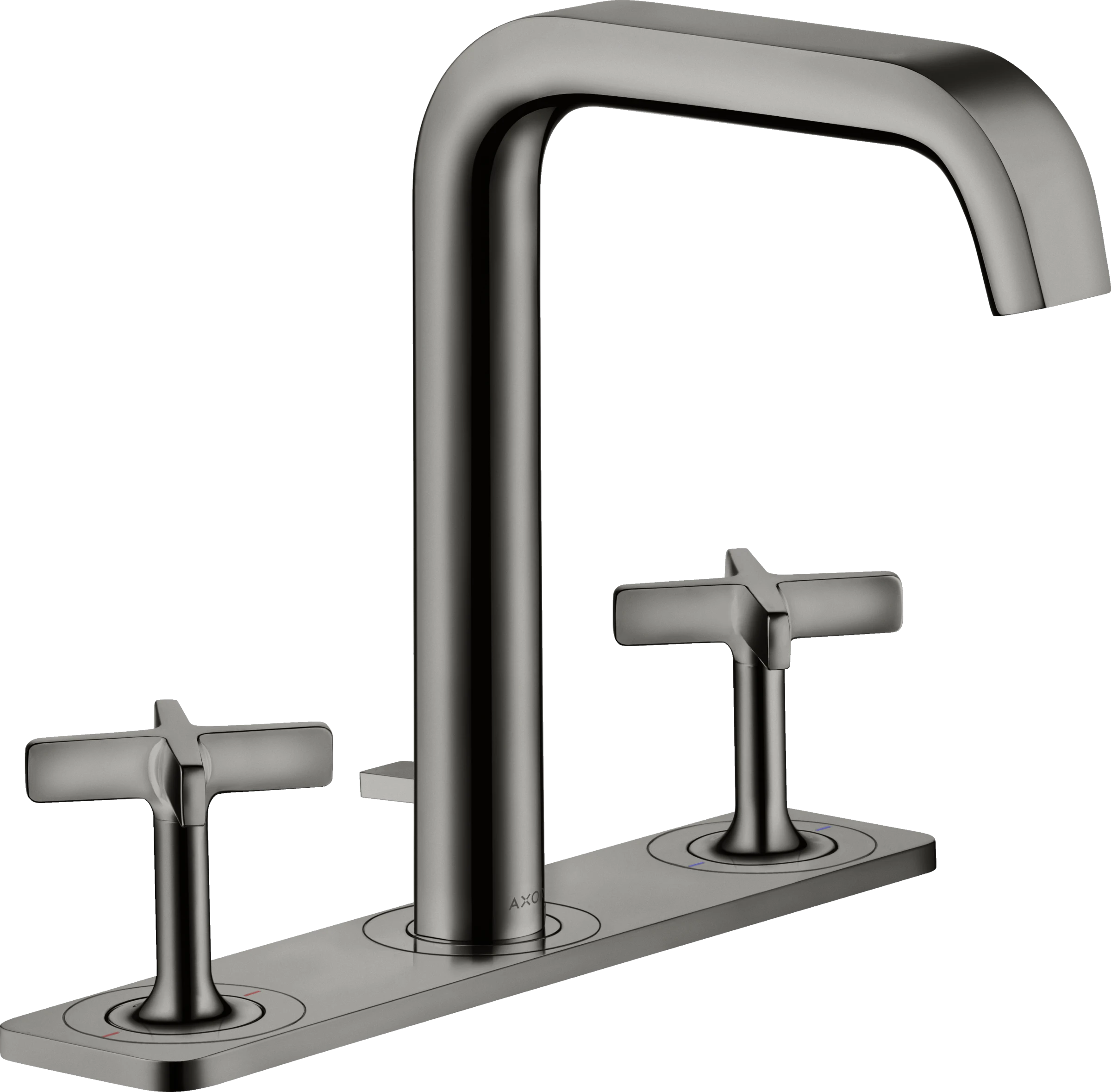 Axor Citterio E 3-hole Basin Mixer 170 With Plate And Pop-up Waste Polished Black Chrome