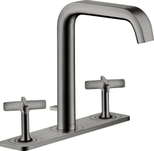 Axor Citterio E 3-hole Basin Mixer 170 With Plate And Pop-up Waste Polished Black Chrome