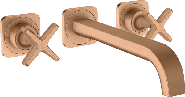 Axor Citterio E 3-hole Basin Mixer For Concealed Installation Wall-mounted With Spout 220 Mm And Escutcheons Brushed Bronze