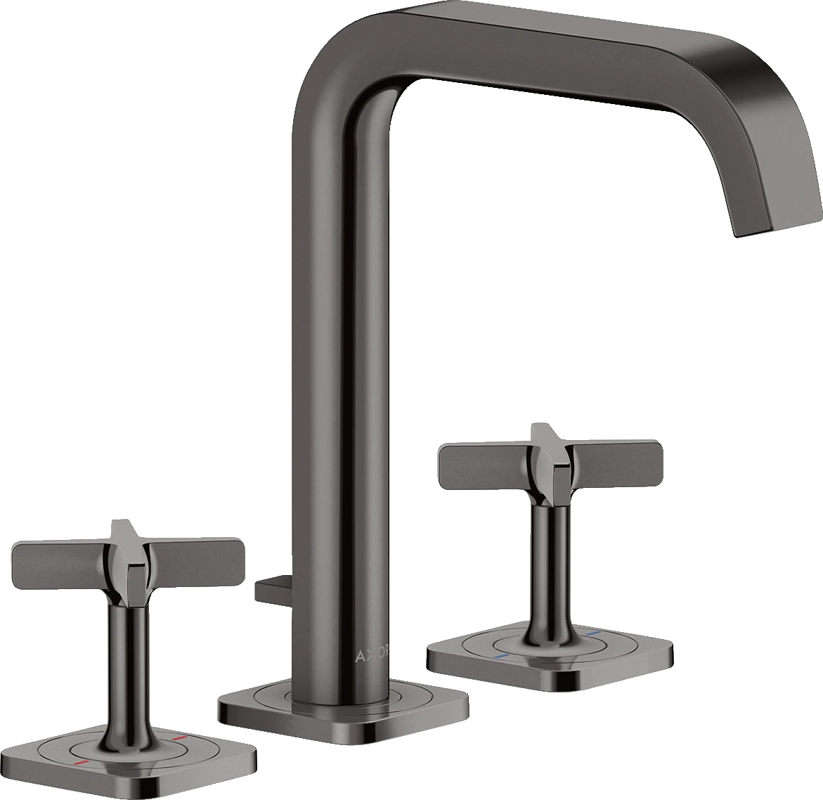 Axor Citterio E 3-hole Basin Mixer 170 With Escutcheons And Pop-up Waste Polished Black Chrome
