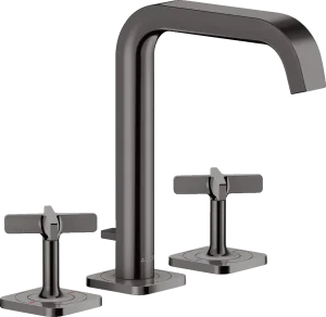 Axor Citterio E 3-hole Basin Mixer 170 With Escutcheons And Pop-up Waste Polished Black Chrome