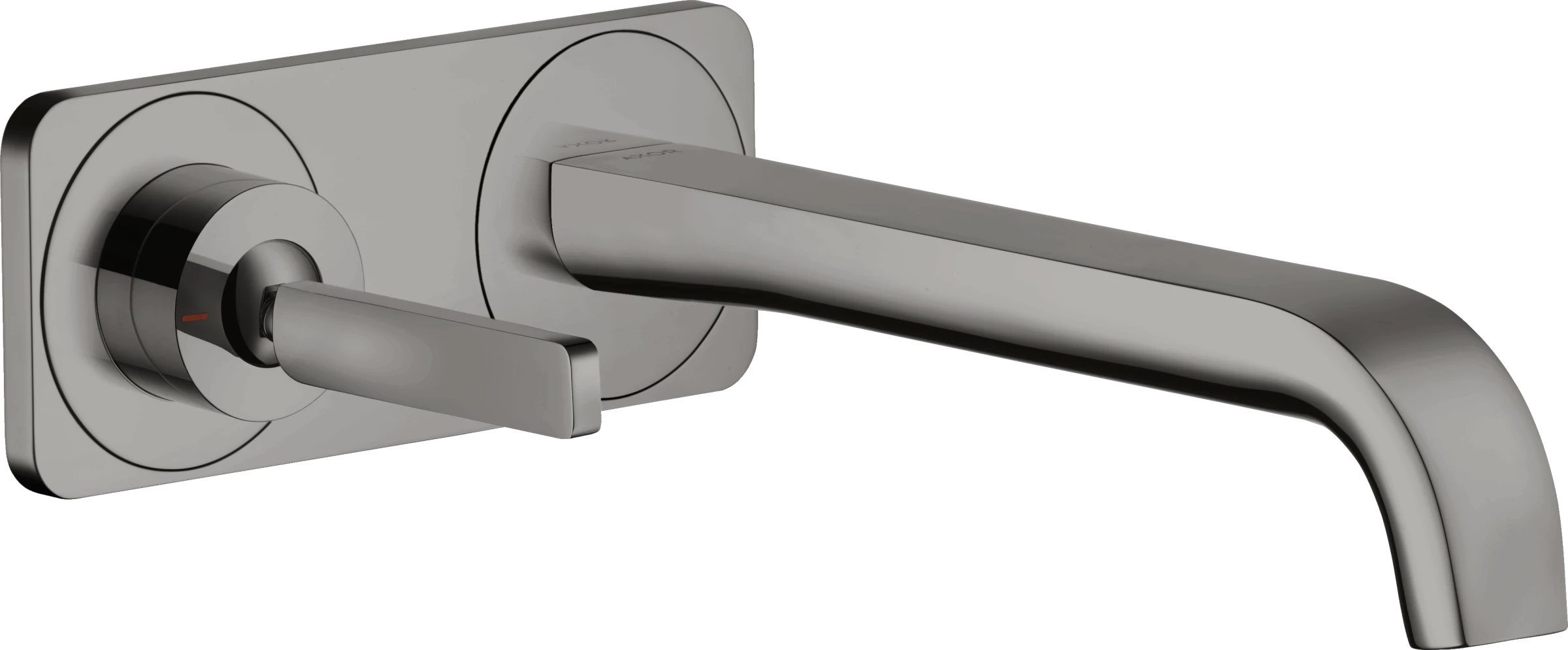 Axor Citterio E Single Lever Basin Mixer Wall-mounted With Pin Handle, Spout 221 Mm And Plate Polished Black Chrome