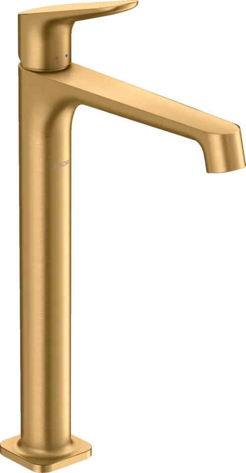 Axor Citterio M Single Lever Basin Mixer 250 For Wash Bowls Without Waste Brushed Brass detail view - Image 3