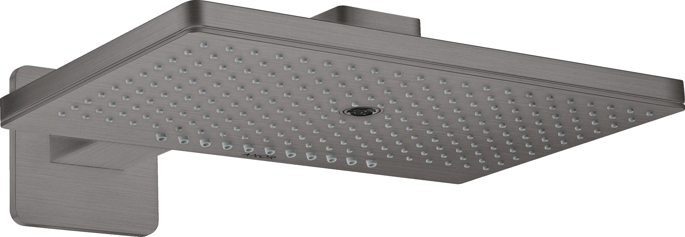 Axor Showersolutions Overhead Shower 460/300 3jet With Shower Arm And Softsquare Escutcheon Brushed Black Chrome