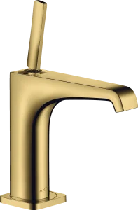 Axor Citterio E Single Lever Basin Mixer 130 With Pin Handle And Waste Gold Polished