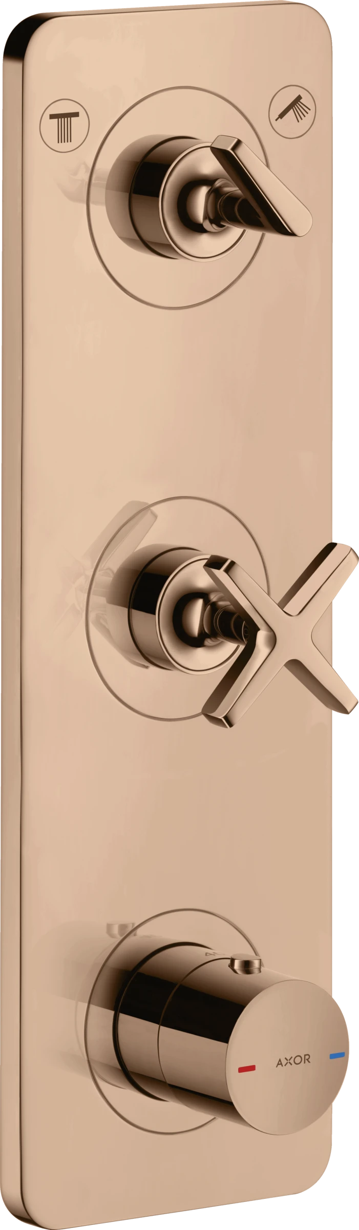 Axor Citterio E Thermostatic Module 380/120 For Concealed Installation For 2 Outlets With Plate Polished Red Gold