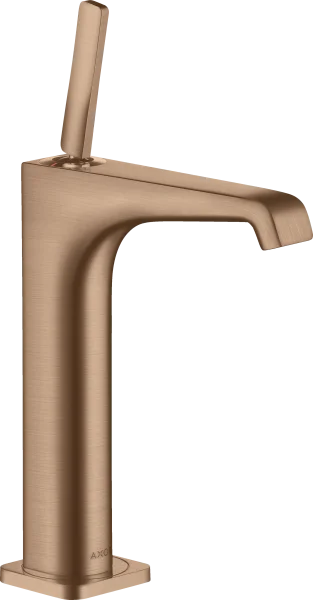 Axor Citterio E Single Lever Basin Mixer 190 With Pin Handle For Wash Bowls With Waste Brushed Red Gold