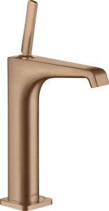 Axor Citterio E Single Lever Basin Mixer 190 With Pin Handle For Wash Bowls With Waste Brushed Red Gold