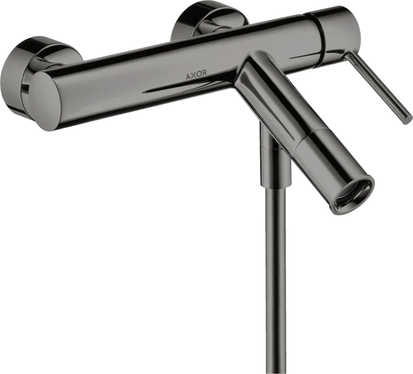 Axor Starck Single Lever Manual Bath Mixer For Exposed Installation With Pin Handle Polished Black Chrome