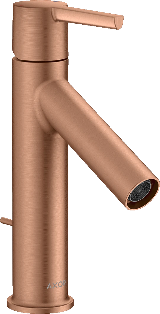 Axor Starck Single Lever Basin Mixer 100 With Lever Handle And Pop-up Waste Brushed Red Gold