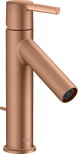 Axor Starck Single Lever Basin Mixer 100 With Lever Handle And Pop-up Waste Brushed Red Gold