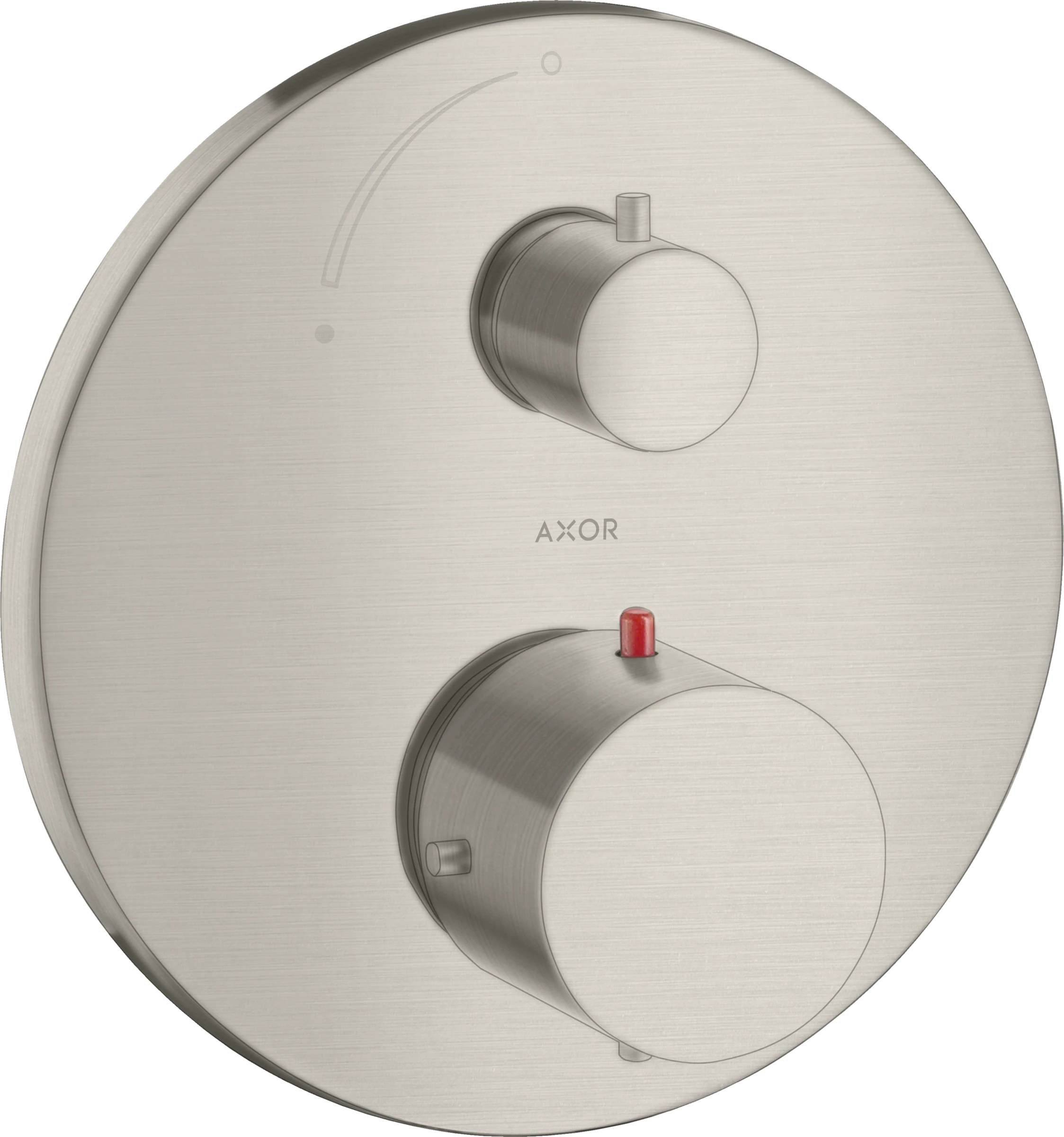 Axor Starck Thermostatic Mixer For Concealed Installation With Shut-off Valve Stainless Steel