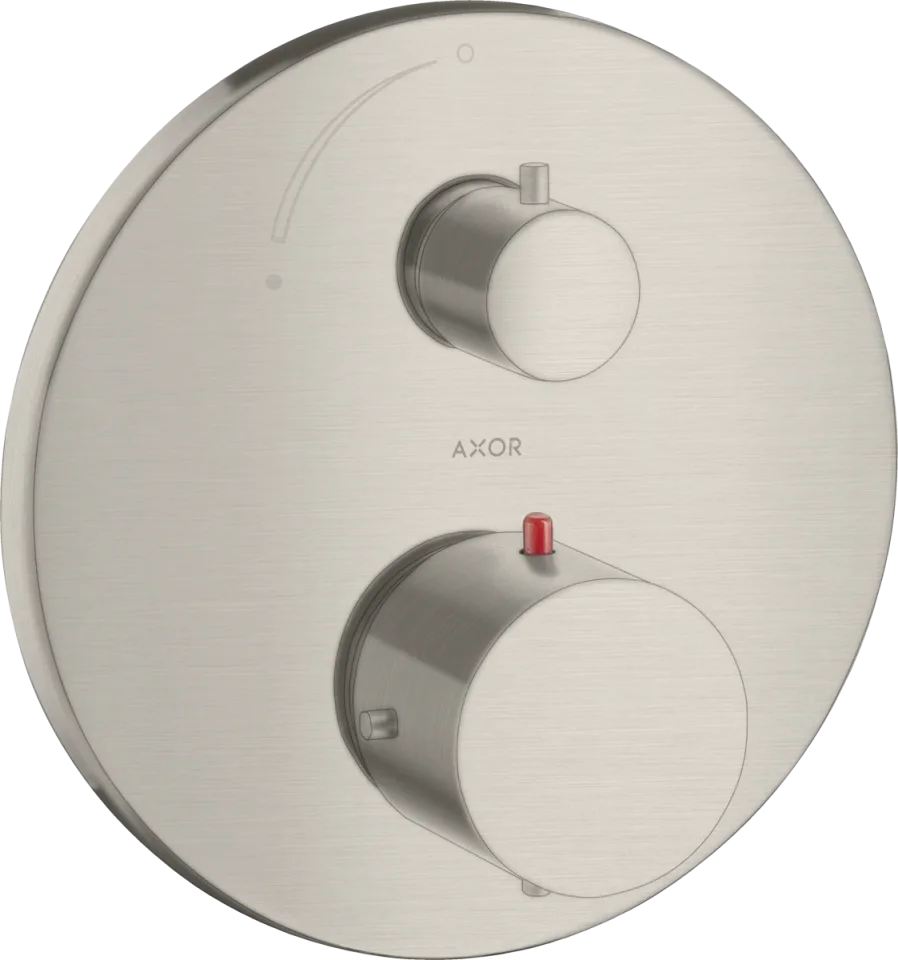 Axor Starck Thermostatic Mixer For Concealed Installation With Shut-off Valve Stainless Steel Optic product image - Image 1