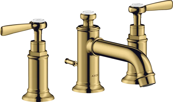 Axor Montreux 3-hole Basin Mixer 30 With Lever Handles And Pop-up Waste Gold Polished