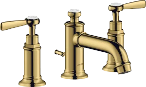 Axor Montreux 3-hole Basin Mixer 30 With Lever Handles And Pop-up Waste Gold Polished
