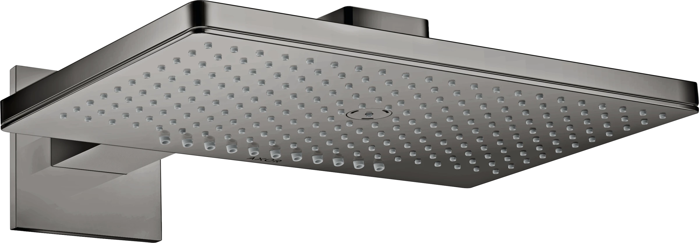 Axor Showersolutions Overhead Shower 460/300 2jet With Shower Arm And Square Escutcheon Polished Black Chrome