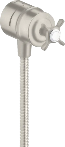 Axor Montreux Wall Outlet Stop With Non-return Valve, Shut-off Valve And Cross Handle Stainless Steel