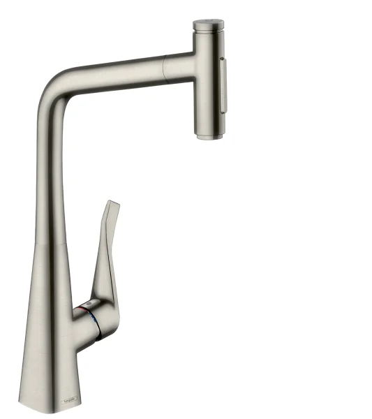 Hansgrohe Metris Select M71 Single Lever Kitchen Mixer With Pull-out Spray Stainless Steel