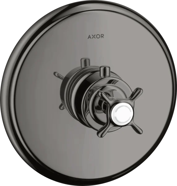 Axor Montreux Thermostatic Mixer Highflow For Concealed Installation With Cross Handle Polished Black Chrome
