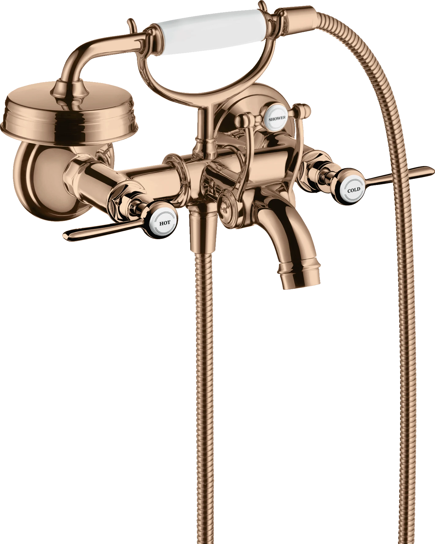 Axor Montreux 2-handle Manual Bath Mixer For Exposed Installation With Lever Handles Polished Red Gold