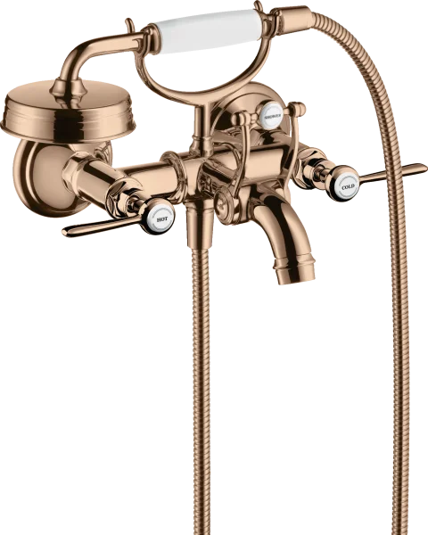 Axor Montreux 2-handle Manual Bath Mixer For Exposed Installation With Lever Handles Polished Red Gold