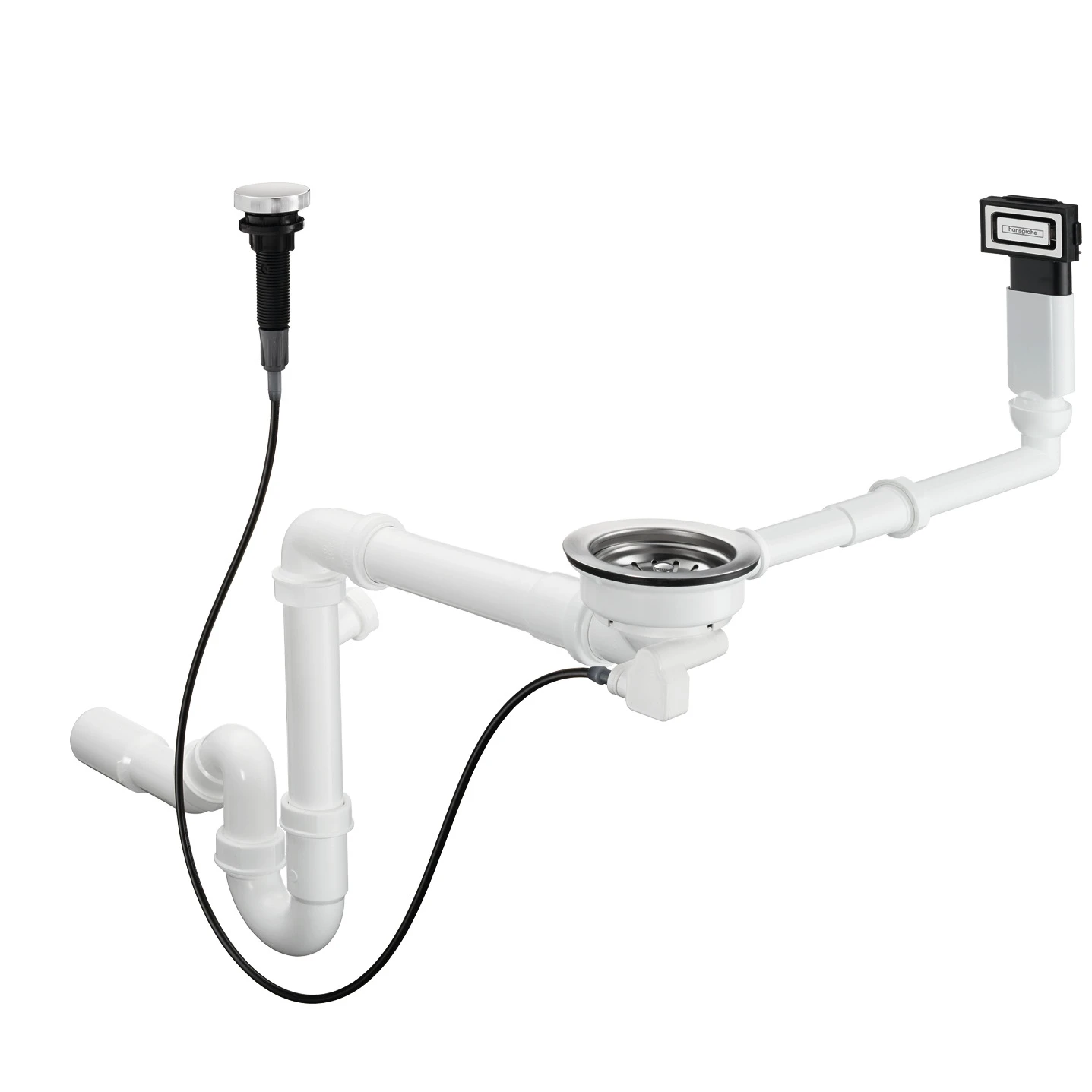 Hansgrohe D16-11 Automatic Waste And Overflow Set For Single Bowl Granite Chrome