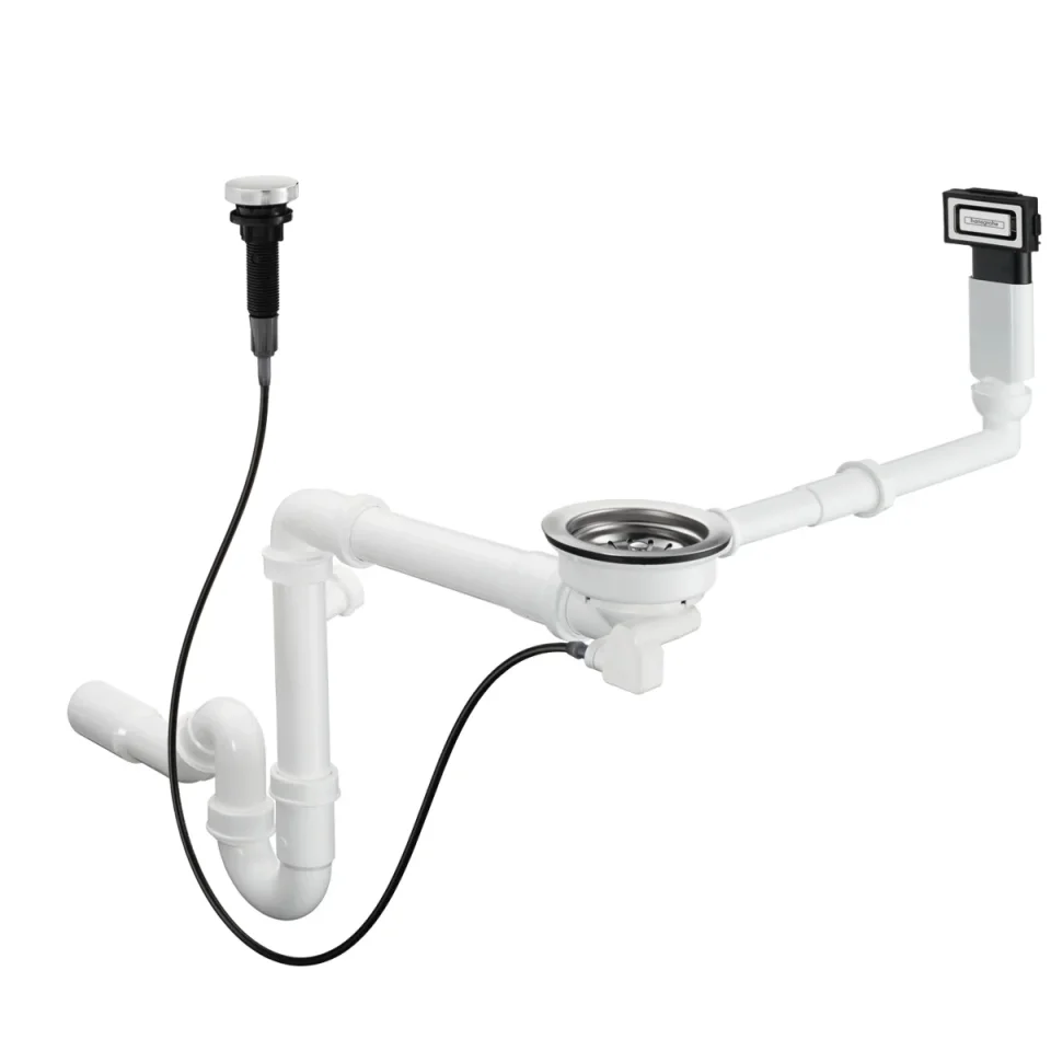 Hansgrohe D16-11 Automatic Waste And Overflow Set For Single Bowl Granite Chrome product image - Image 1