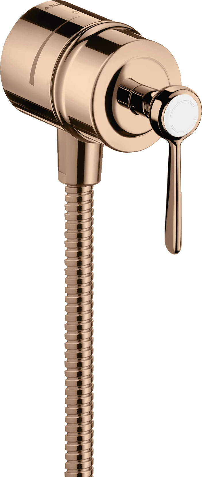 Axor Montreux Wall Outlet Stop With Non-return Valve, Shut-off Valve And Lever Handle Polished Red Gold