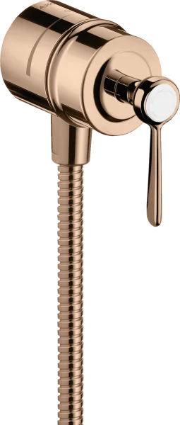 Axor Montreux Wall Outlet Stop With Non-return Valve, Shut-off Valve And Lever Handle Polished Red Gold
