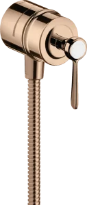 Axor Montreux Wall Outlet Stop With Non-return Valve, Shut-off Valve And Lever Handle Polished Red Gold