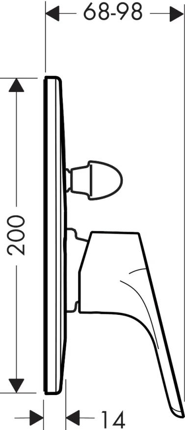 Hansgrohe Focus Bath Mixers Concealed 243 X 231 X 68mm Chrome detail view - Image 3